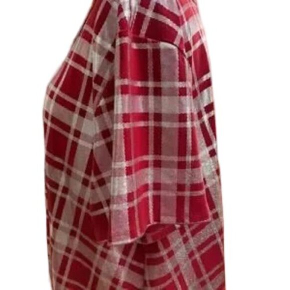 LuLaRoe Julia Dress 3XL Red Silver Plaid Stretch Knit - Picture 12 of 12